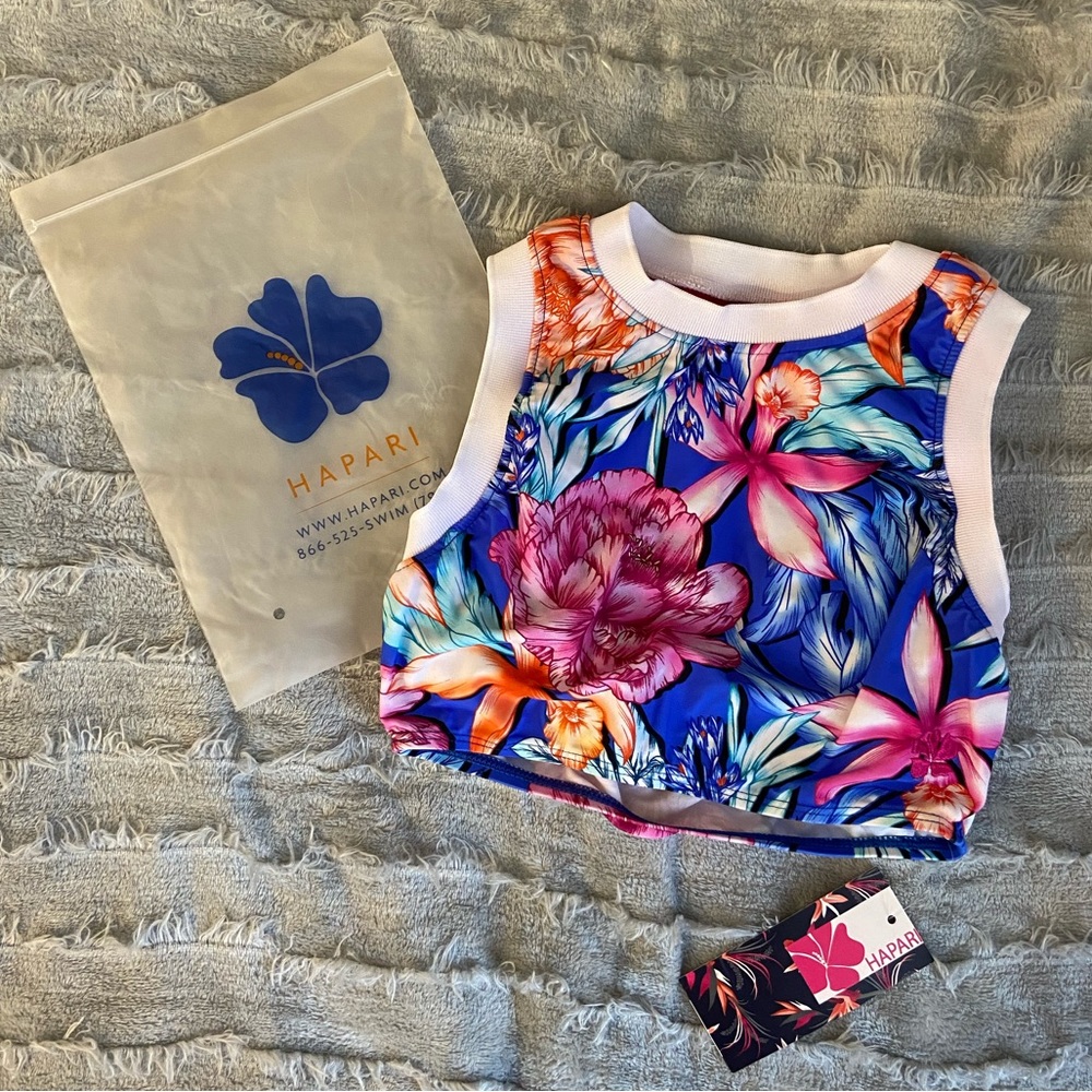 Hapari Passion Half Tank Swimsuit Top XS NWT